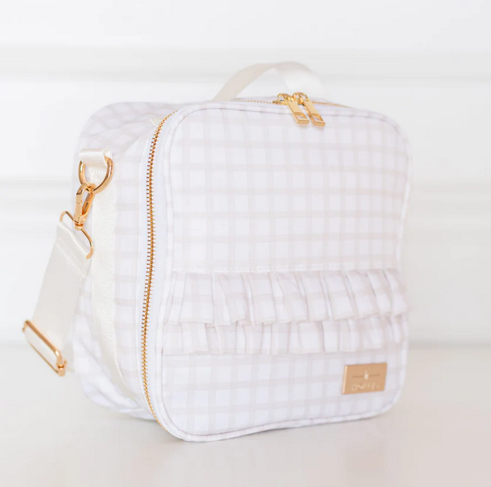 Plaid Ruffled Nylon Lunchbox - Nude - Southern Belle Boutique