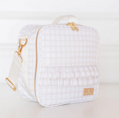 Plaid Ruffled Nylon Lunchbox - Nude - Southern Belle Boutique