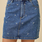 Bow Stitched Denim Mini Skirt - Southern Belle Boutique