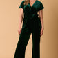 Velvet Romper Jumpsuit - Hunter Green