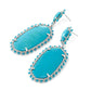 Parsons Statement Earrings Silver Turquoise Magnesite - Southern Belle Boutique