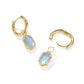 Hallie Huggie Earrings Gold Sky Blue Mother Of Pearl - Southern Belle Boutique
