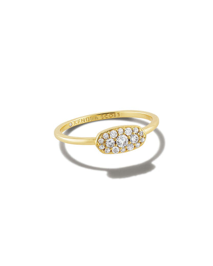 Grayson Crystal Band Ring - Gold White Crystal - Southern Belle Boutique