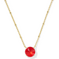 Jolie Short Pendant Necklace - Gold Red Illusion