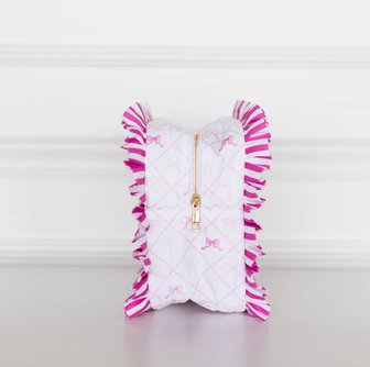Goldie Girl Bows Ruffled Nylon XL Pouch