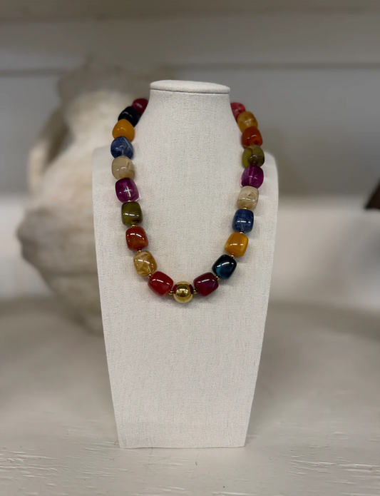 Chunky Beaded Necklace - Multi - Southern Belle Boutique