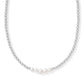 Eve Beaded Strand Necklace - Silver White Pearl