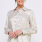 Silver Brushed Satin Blouse