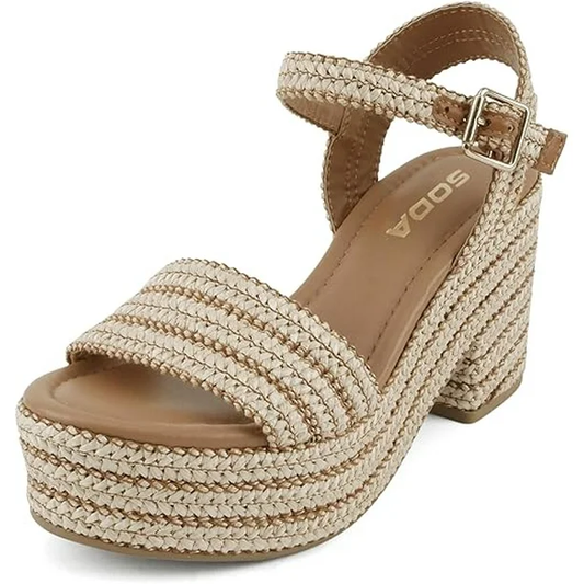 Soda Castle Espadrille Chunky Braided Sandals