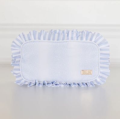 Blue Fawn Ruffled Nylon Large Clear Pouch - Southern Belle Boutique