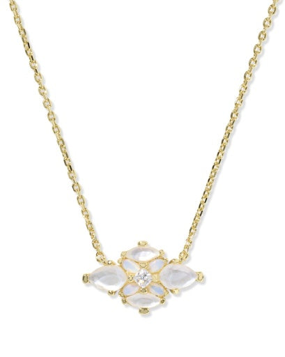 Abbie Crystal Short Pendant Necklace - Gold Neutral Mix        6 of 24