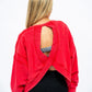 Cherry Cutout Back Layering Sweatshirt