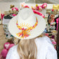 White Palm Hat w/Sunrise - Southern Belle Boutique