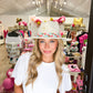 White Palm Hat w/Gold Cross - Southern Belle Boutique