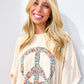 Oatmeal Peace Sign TShirt - Southern Belle Boutique