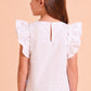 Red Helmet And Bow Patched Ruffled Tank