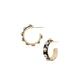 Enchanted Mini Beaded Hoop Earrings - Gold Black