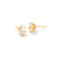 Cailin Crystal Stud Earrings Gold Metal White Cz - Southern Belle Boutique