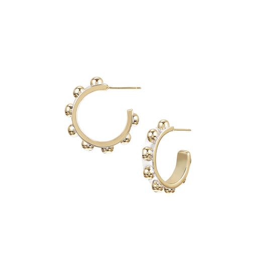 Enchanted Mini Beaded Hoop Earrings - Gold