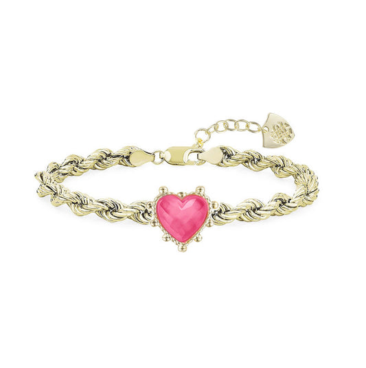Adorned Heart Bracelet in Pink Enamel - Southern Belle Boutique