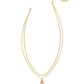 Camry Enamel Frame Multi Strand Necklace Gold Natural Mother Of Pearl