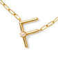 Pearl Letter F Short Pendant Necklace - Gold