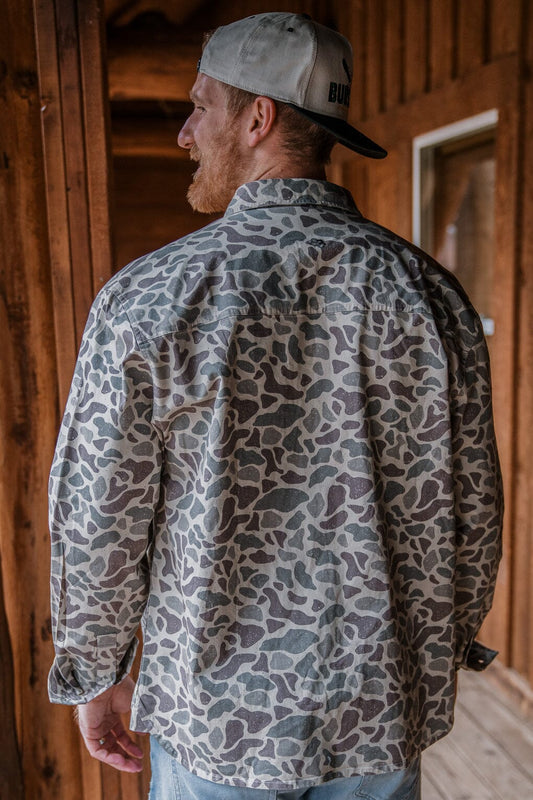 Cotton Twill Button Up LS - Classic Deer Camo