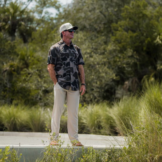 Oysterman SS Woven Shirt - Bog Camo Light Olive