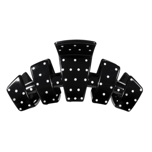 Classic Medium Claw Clip - Black Polka Dot Party