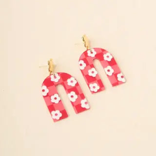 Acrylic Earrings - Red - Southern Belle Boutique