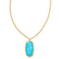 Rae Long Pendant Necklace Gold Bronze Veined Turquoise Magnesite - Southern Belle Boutique