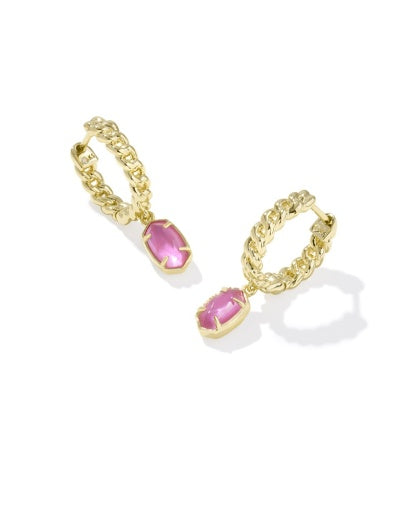 Emilie Huggie Earrings Gold Azalea Illusion - Southern Belle Boutique