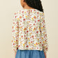 Cream Floral Tasseled Top