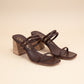 Heather Strap Heel - Chestnut Croc