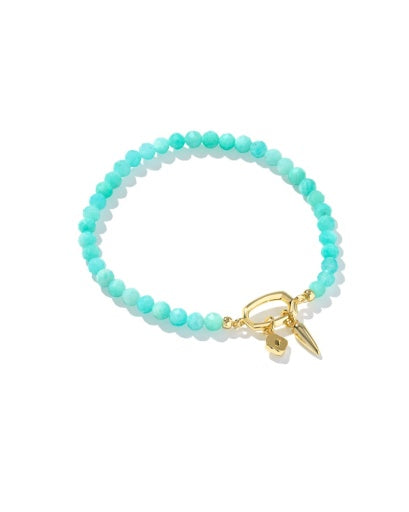 Sylvia Stretch Bracelet Gold Teal Amazonite