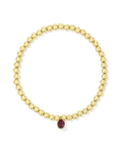 Cailin Stretch Bracelet - Gold Red Crystal