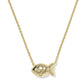 Parker Fish Short Pendant Necklace Gold Abalone Shell - Southern Belle Boutique