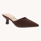 Morley 26 Suede Mule Kitten Heel - Brown