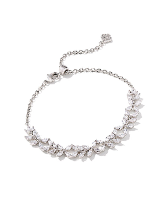 Rosalie Tennis Bracelet - Silver White Crystal