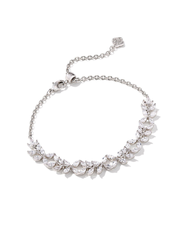 Rosalie Tennis Bracelet - Silver White Crystal