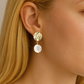 Horizon Pearl Stud Earrings in Pearl