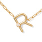 Pearl Initial R Short Pendant Necklace - Gold - Southern Belle Boutique