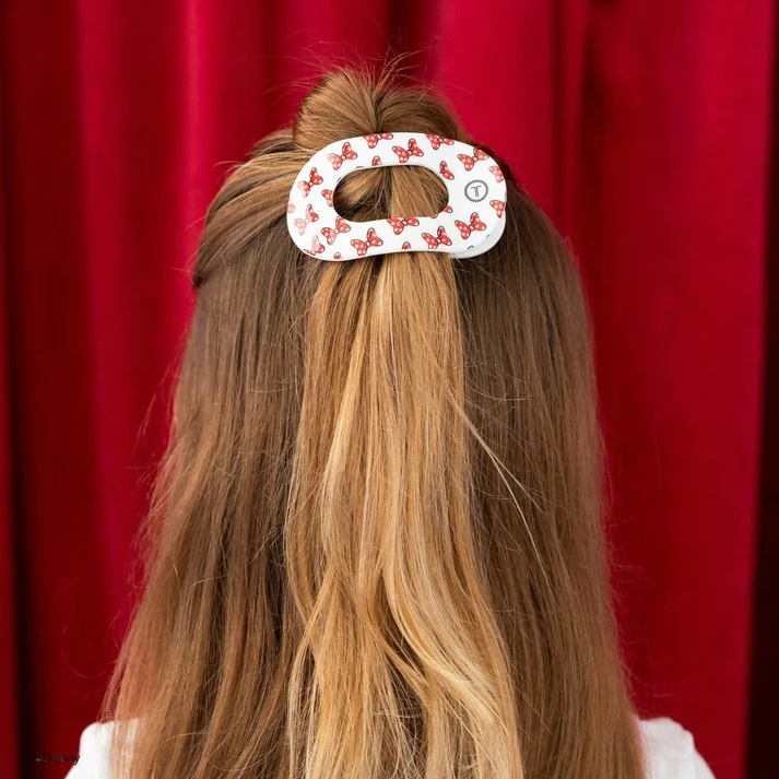 Minnie Mouse Loves Her Bows! Small Flat Round Hair Clip - Southern Belle Boutique