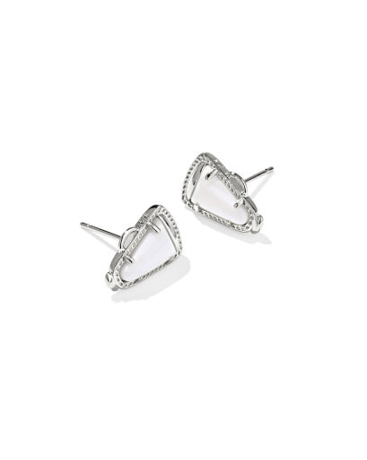 Cheer Stud Earrings Silver - White Mother Of Pearl