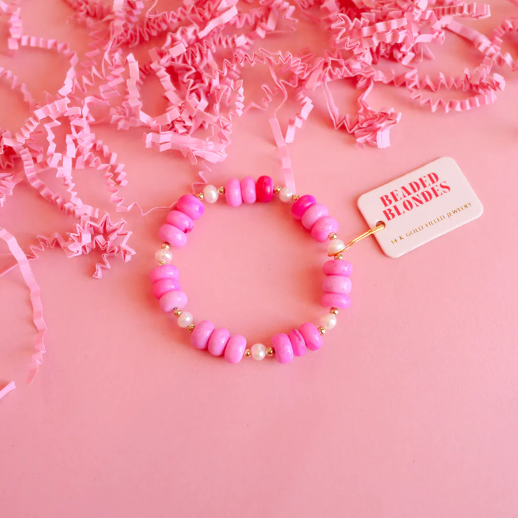 Hot Pink Gemstone Bracelet