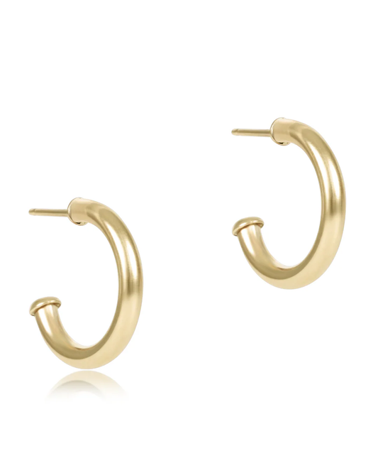 Round Gold .5" Post Hoop 2mm Smooth