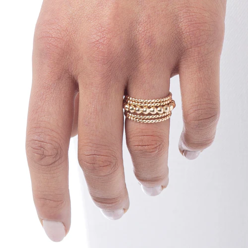 Classic Gold 3mm Bead Ring - Size - Southern Belle Boutique