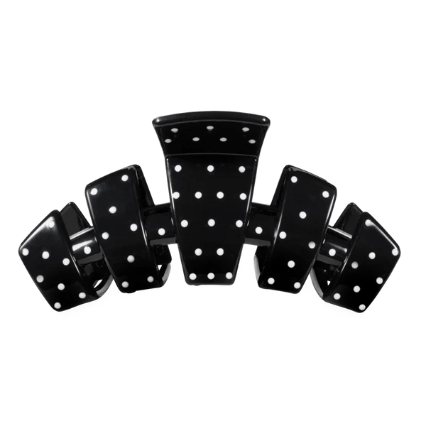 Classic Large Claw Clip - Black Polka Dot Party