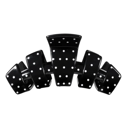 Classic Large Claw Clip - Black Polka Dot Party