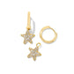 Jae Star Pave Huggie Earrings - Gold White Crystal - Southern Belle Boutique